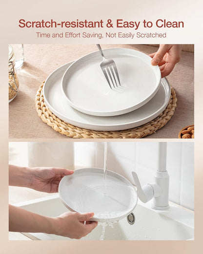 Famiware Milkyway Plates and Bowls Sets, 12 Pieces Stoneware Dinnerware Sets, Dishes Set for 4