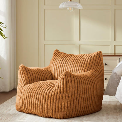 Giant Bean Bag Chairs for Adults Teens, Large Bean Bag Sofa Chairs with Filling Comfy Fuzzy BeanBag