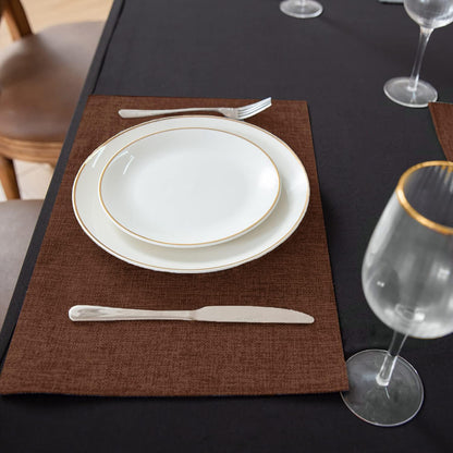 Cloth Placemats Set of 8, Linen Type Fabric Placemats Machine Washable Heat Resistant Placemats