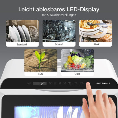 Portable Dishwasher Countertop, WIFI Smart Dishwasher, Compact Mini Dishwashers with 5L Built-in