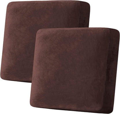 H.VERSAILTEX Velvet Stretch Couch Cushion Cover Plush Cushion Slipcover for Chair Loveseat Sofa