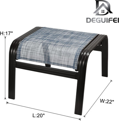 Outdoor Foot Stools Gift for Patio Ottoman Footrest Aluminum Portable Seat Wicker Furniture