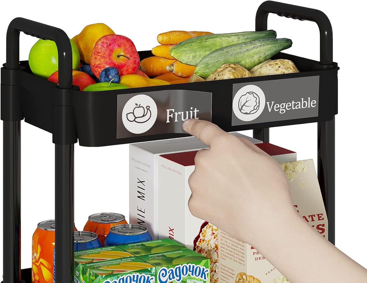 Laiensia 4-Tier Rolling Cart with Wheels,Multifunction Utility Storage carts, Kitchen Storage