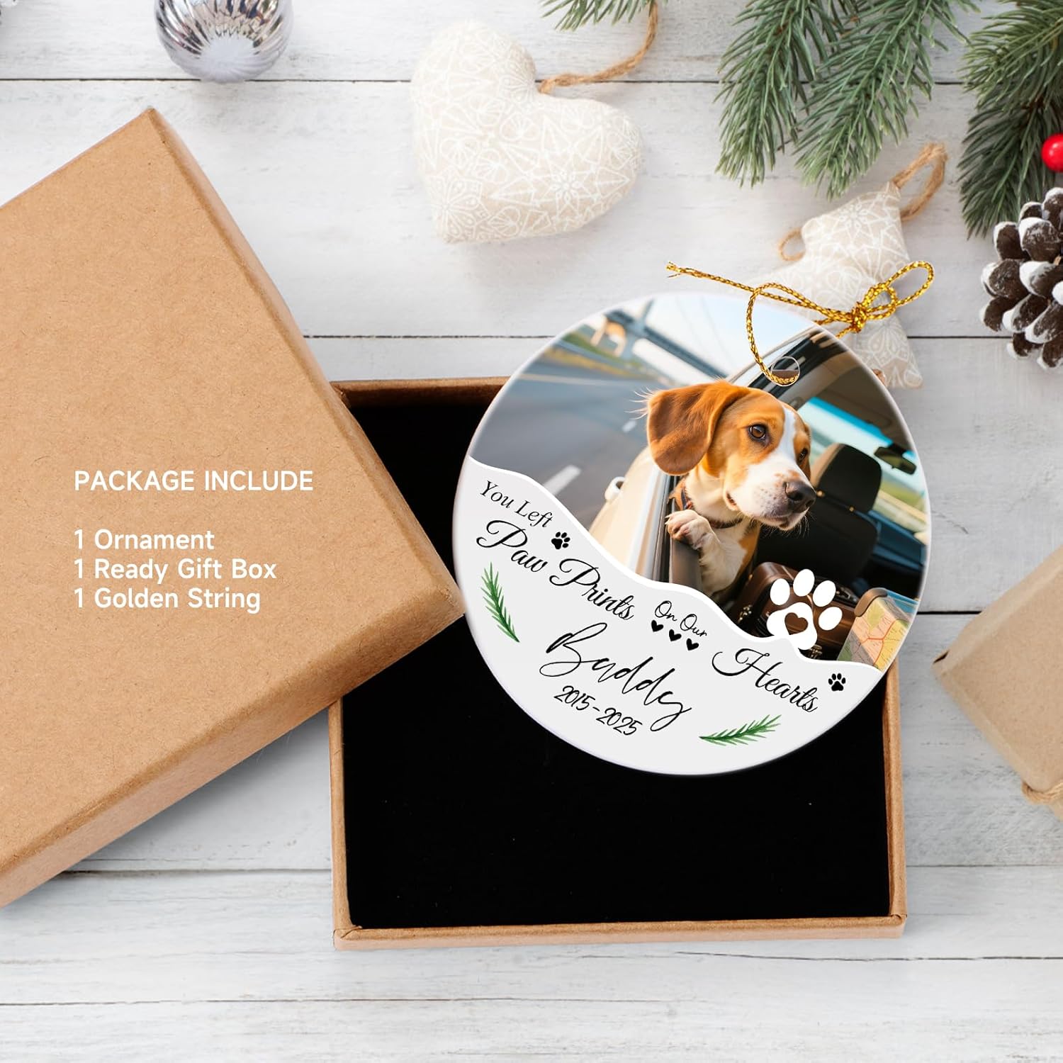 Custom Dog Memorial Gifts, Personalized Pet Memorial Ornament, Ceramic Christmas Ornaments 2025