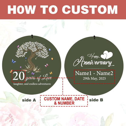 ASTARIN 20th Wind Chimes for Couple, Personalized Wind Chimes for Anniversary, Couple Gifts for