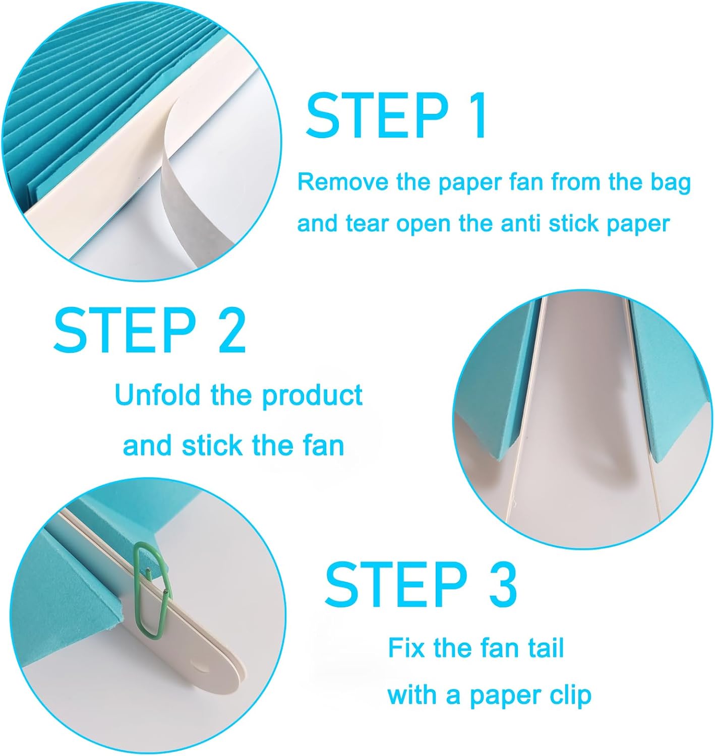 Blue Hanging Paper Fans,Blueaccessories Paper Decorations for Party,Blue Harmony Classroom