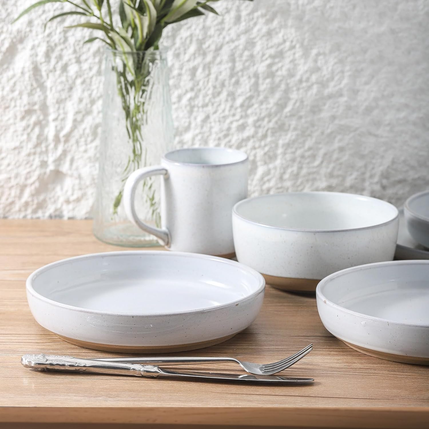 Pasta Bowls 26 OZ,Ceramic Salad Serving Bowls Set of 4,Large 8.2 inch Shallow Bowls Plates for