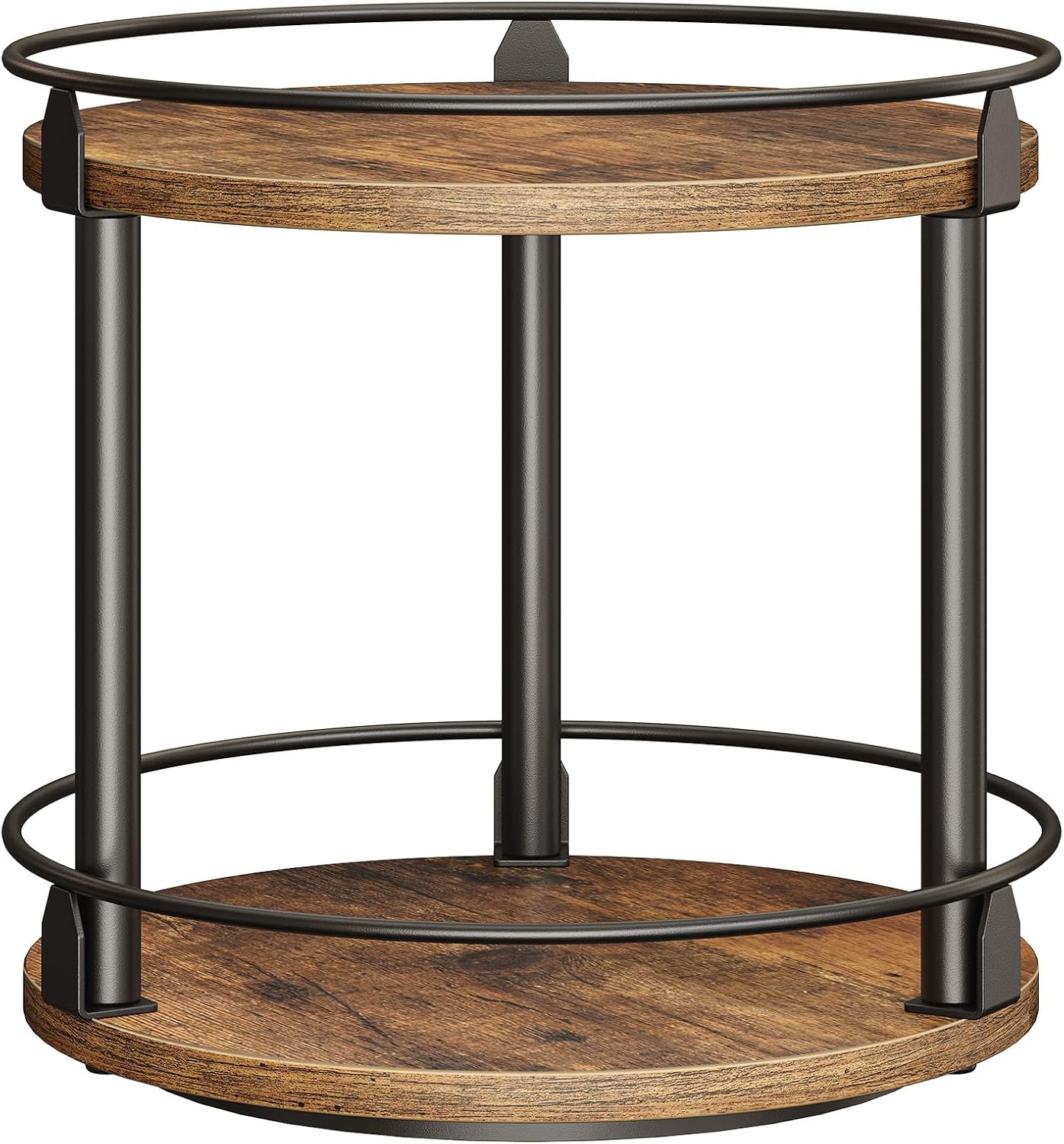 Lazy Susan Organizer, Rotating Spice Rack, 2 Tier Spice Turntable Organizer, Industrial Turntable