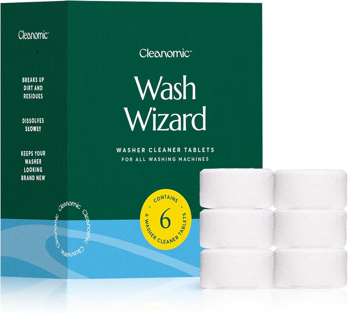 Cleanomic WashWizard Washing Machine Cleaner Tablets – Deep Cleaning Washer Cleaner for Front Load