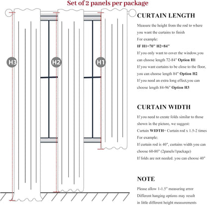 Grey Beige Linen Pinch Pleated Viral Thick Curtains Blackout & Drapes 84 Inch Length 2 Panels Set