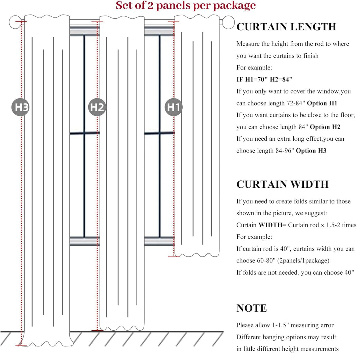 90 Inch Blackout Curtains for Living Room Thermal Noise Reduction Sliding Door Total Two Burg