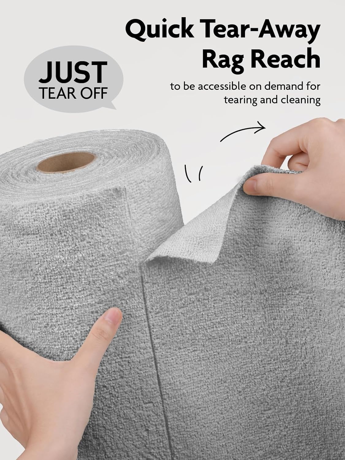 Fantasticlean Microfiber Cleaning Cloth Roll -90 Pack, Tear Away Microfiber Towels, 12" x 12"