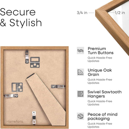 Homeforia 8.5x11 Diploma Frame Wood, High End Natural Oak 8.5x11 Certificate Frames, 11x8.5