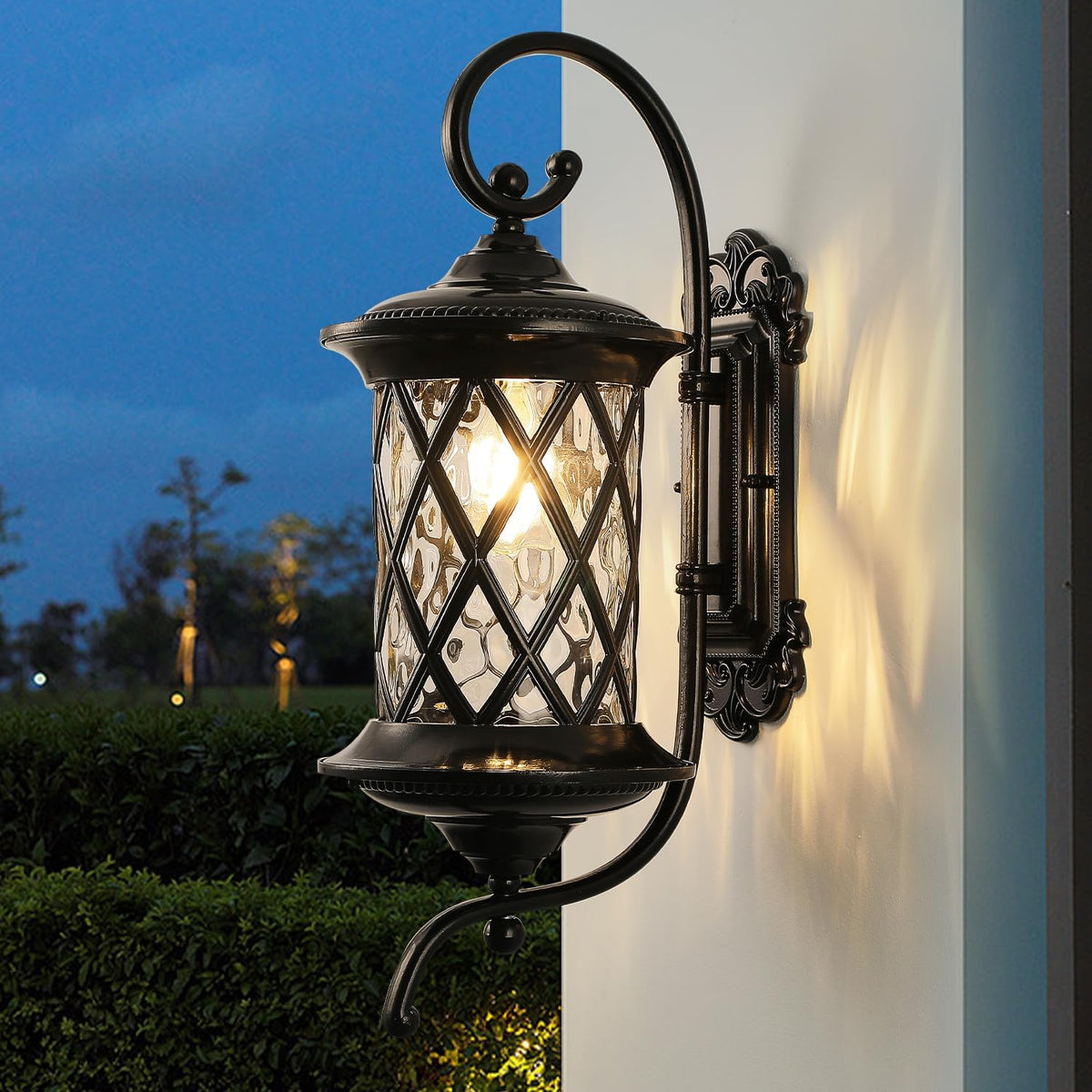 Retro Large Outdoor Wall Lanterns 24" Exterior Light Fixtures Coach Light Waterproof Aluminium with