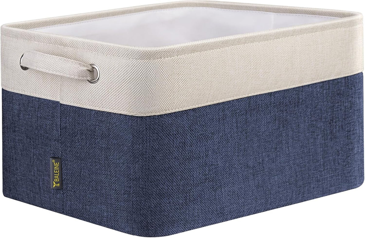 BALEINE 1 Pack Fabric Storage Bins for Shelves, Linen Storage Baskets for Organizing, Decorative