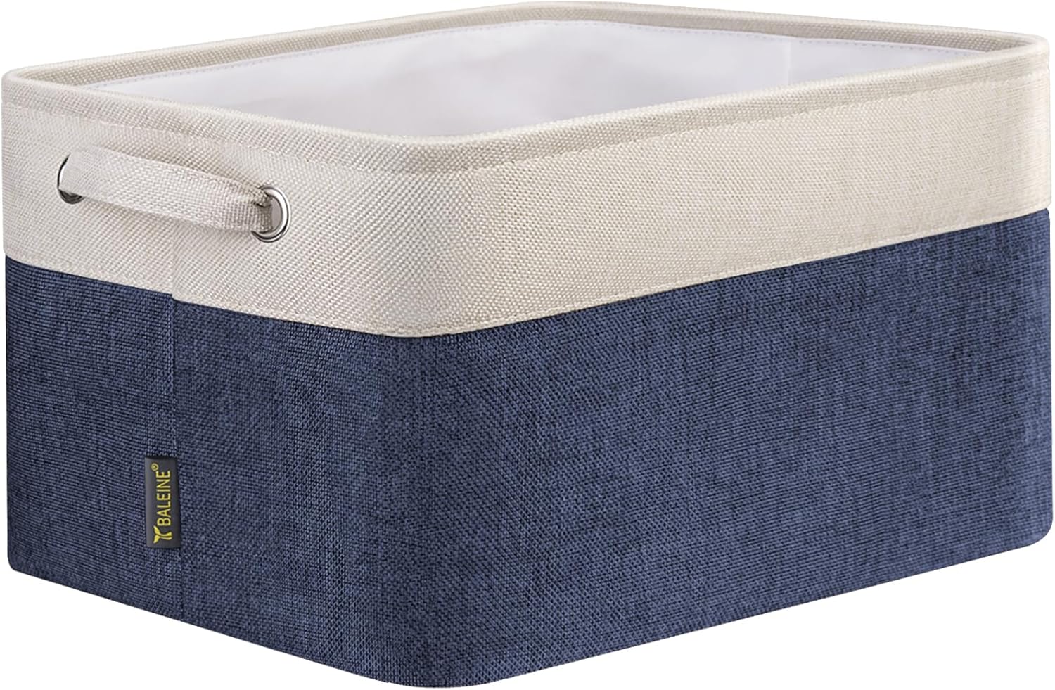 BALEINE 1 Pack Fabric Storage Bins for Shelves, Linen Storage Baskets for Organizing, Decorative