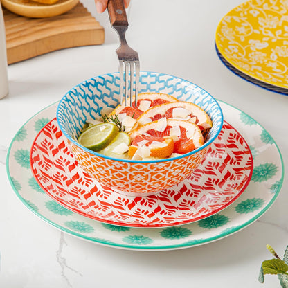 Ceramic Soup Bowls Set - 24 Oz Deep Cereal Bowl - 6 Inch Large Kitchen Dinner Bowl Eating Pasta