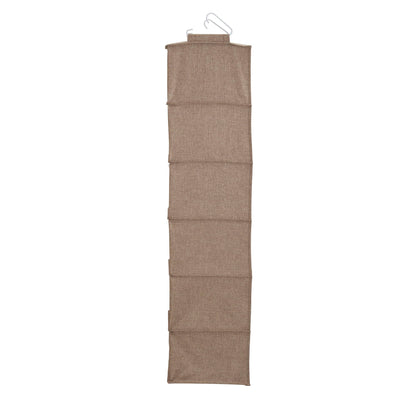 Household Essentials 6 Shelf Hanging Closet Organizer, Hanging Closet Shelf, Fabric Poly Linen and