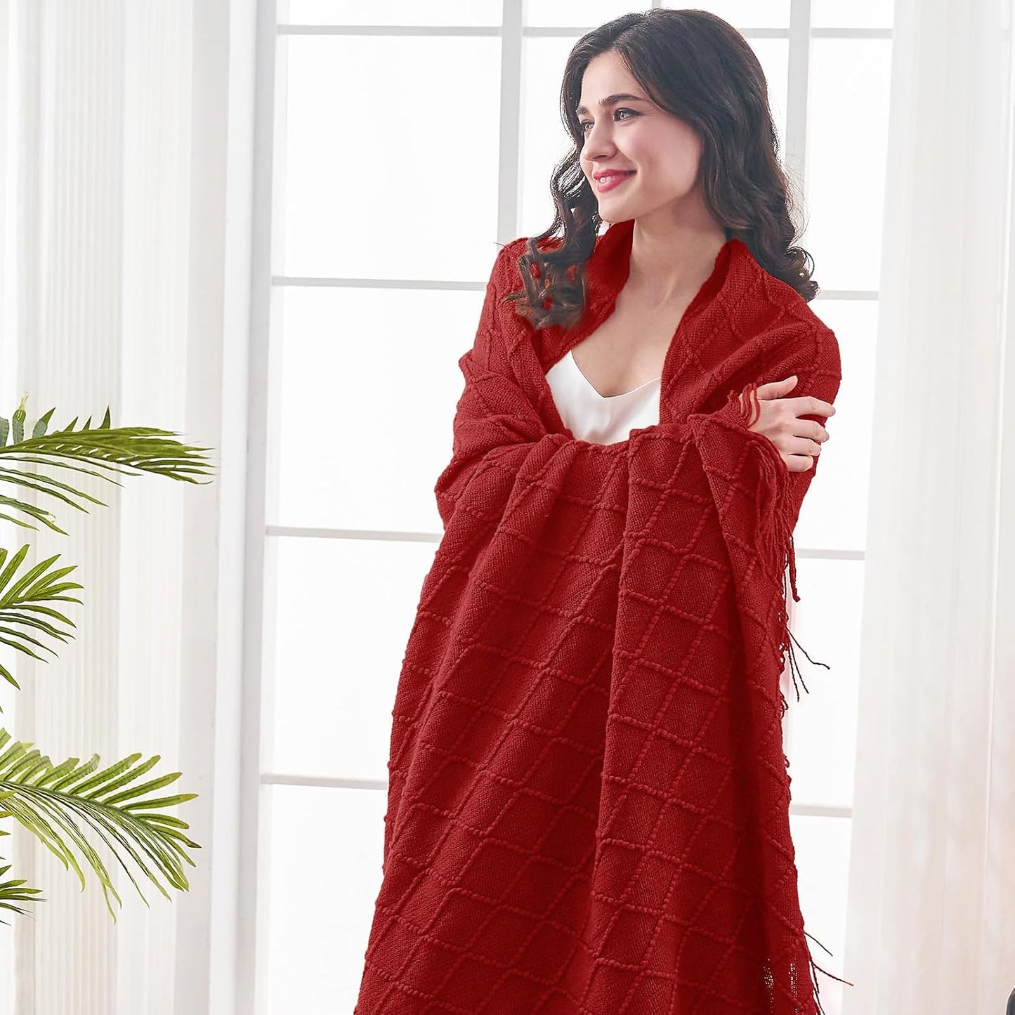 inhand Knitted Throw Blanket for Couch and Bed, Soft Living Room Home Decor Knitted Blanket with