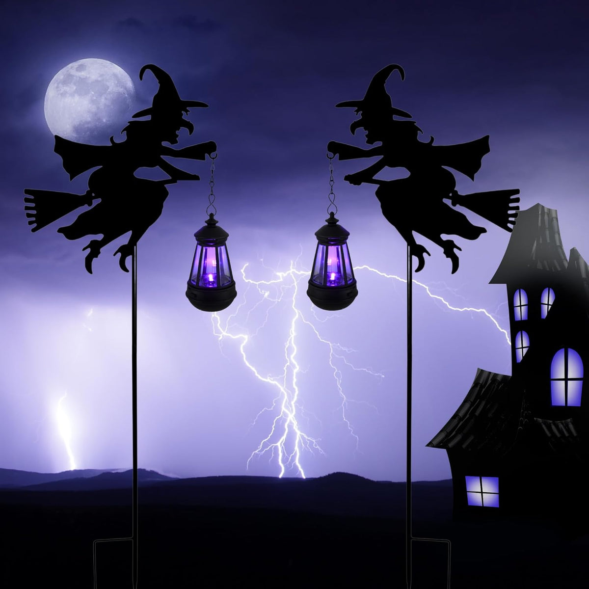 Fairy Garden Accessories Lawn Ornaments 1 Pair - Solar Lights Halloween Decorations Outdoor Garden