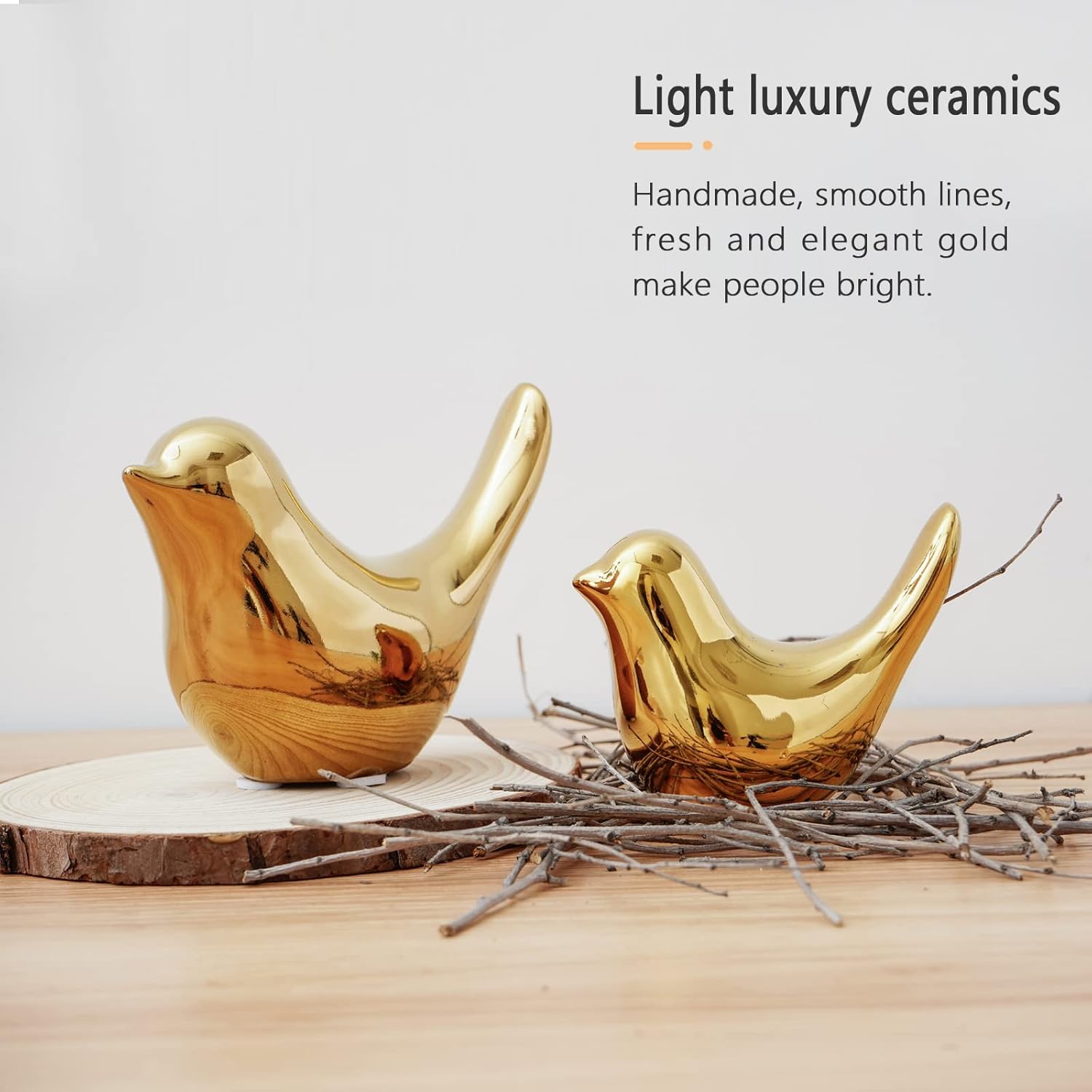 Notakia Gold Home Decor Small Birds Statues Modern Style Decorative Ornaments for Living Room