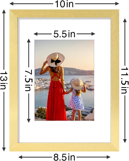 Vittanly 9x12 Picture Frames Set of 9, Shatter Resistant Plexiglass, Display 6x8 Pictures with Mat