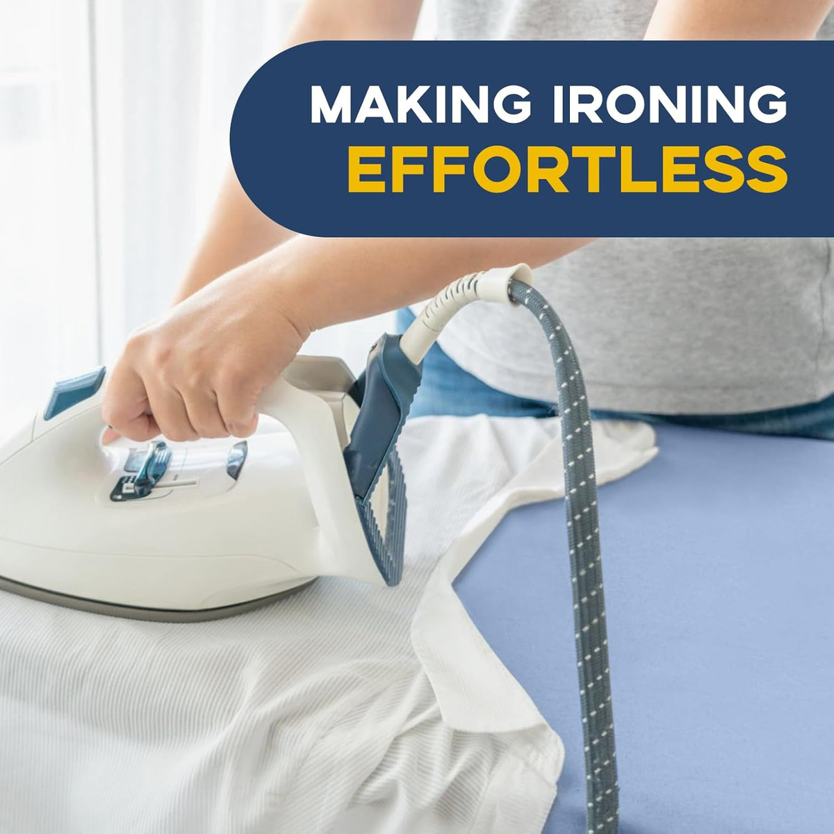 Full Size Ironing Board with Iron Rest, Heavy Duty Compact Ironing Board 43"x13" with Thick Cover