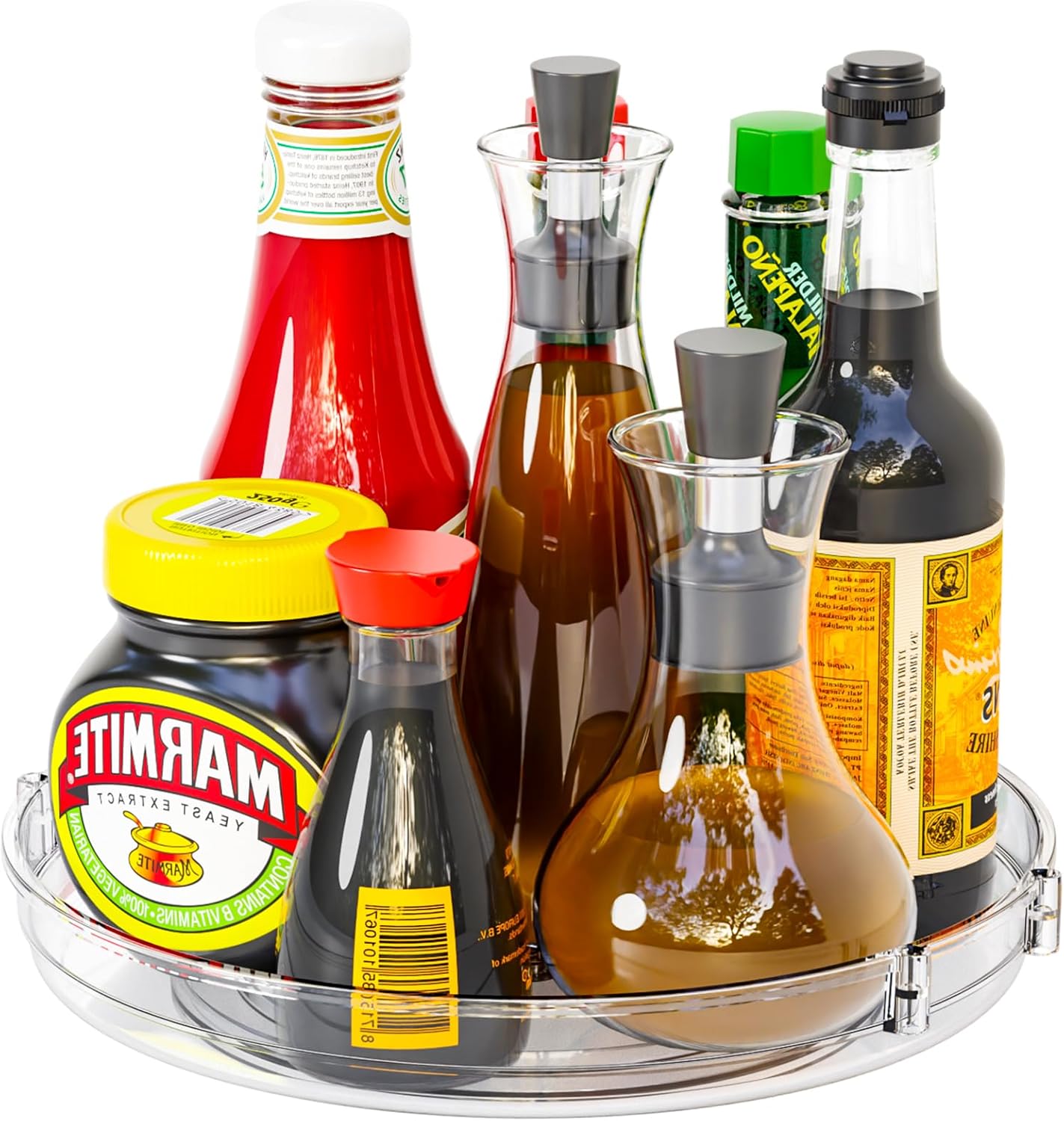 9.5" W Acrylic Clear Lazy Susan Turntable for Cabinet,Kitchen Countertop,Refrigerator and Pantry
