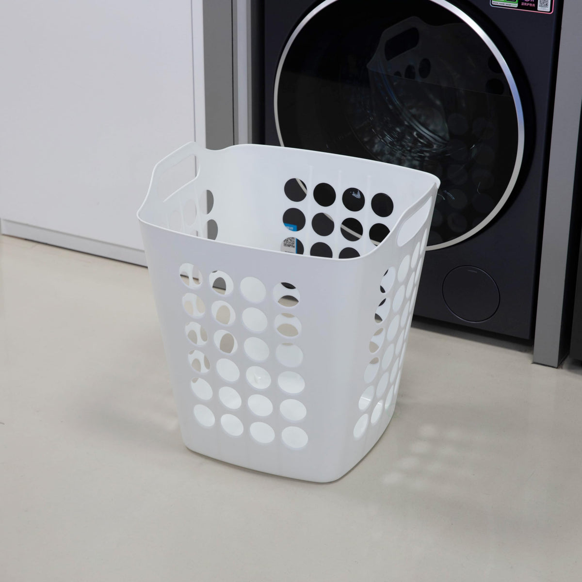 Flexible Plastic Laundry Basket - Square Storage Hamper with Side Handles for Easy Carrying