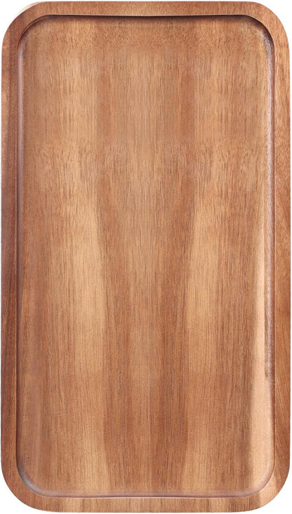 Medium Acacia Wood Serving Trays Long Charcuterie Boards Wood Snack Platter Rectangular Cookie