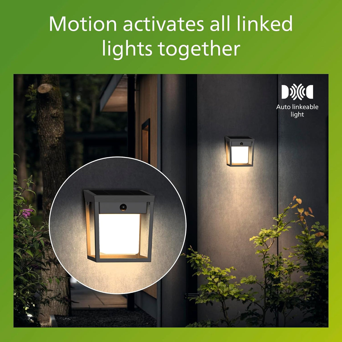 Philips Solar LED 1-Pack Ultra-Efficient Wall Lantern - Blaise, Dusk to Dawn, Automatically