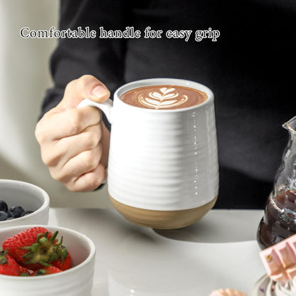 Hasense Coffee Mugs Set of 4, 15 oz Ceramic Coffee Cups with Comfortable Handle, Large Tea Cups for