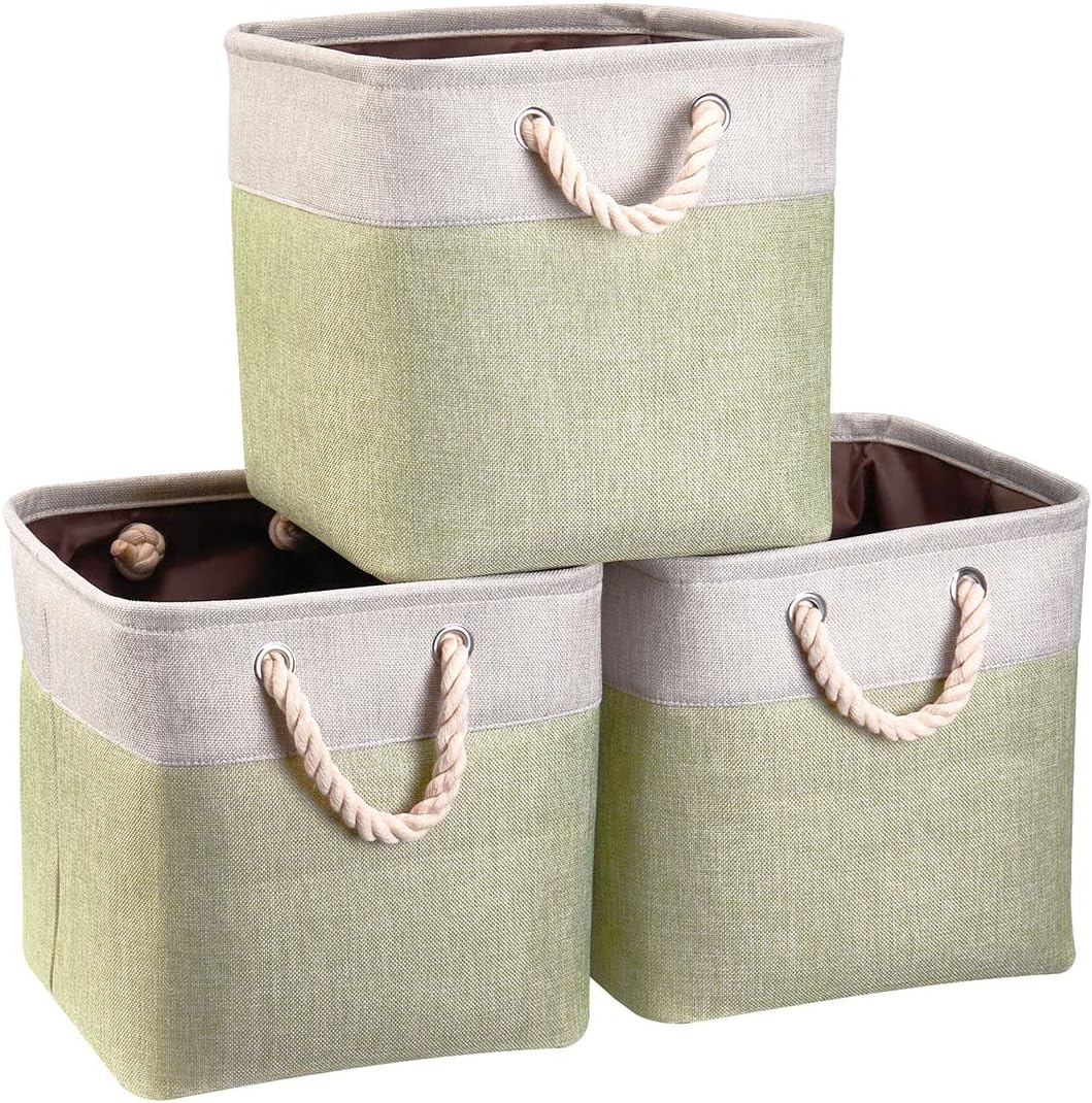 i BKGOO 3Pack Large Foldable Storage Bins，Collapsible Sturdy Cationic Fabric Organizing Storage