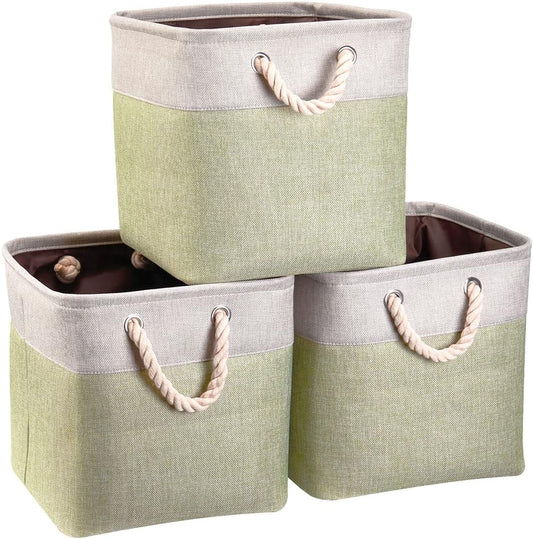 i BKGOO 3Pack Large Foldable Storage Bins，Collapsible Sturdy Cationic Fabric Organizing Storage