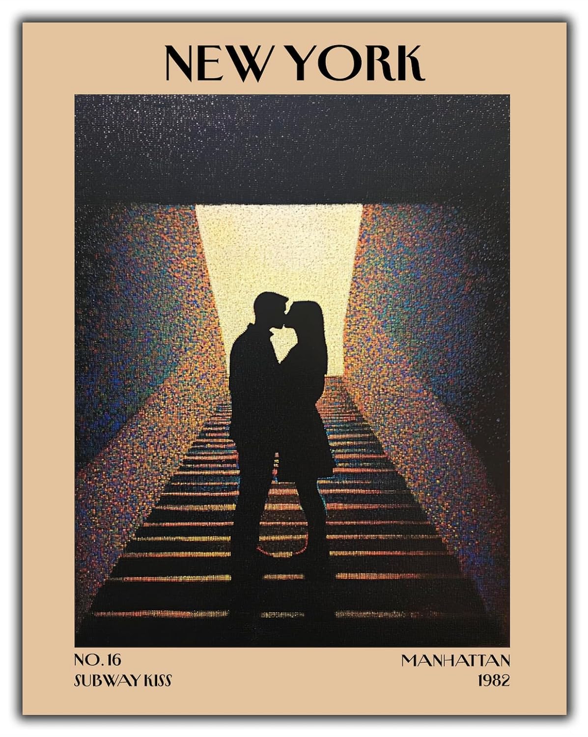 Retro Vintage New York Wall Art Print - 11x14 Unframed Poster - New York City Souvenirs, Cute