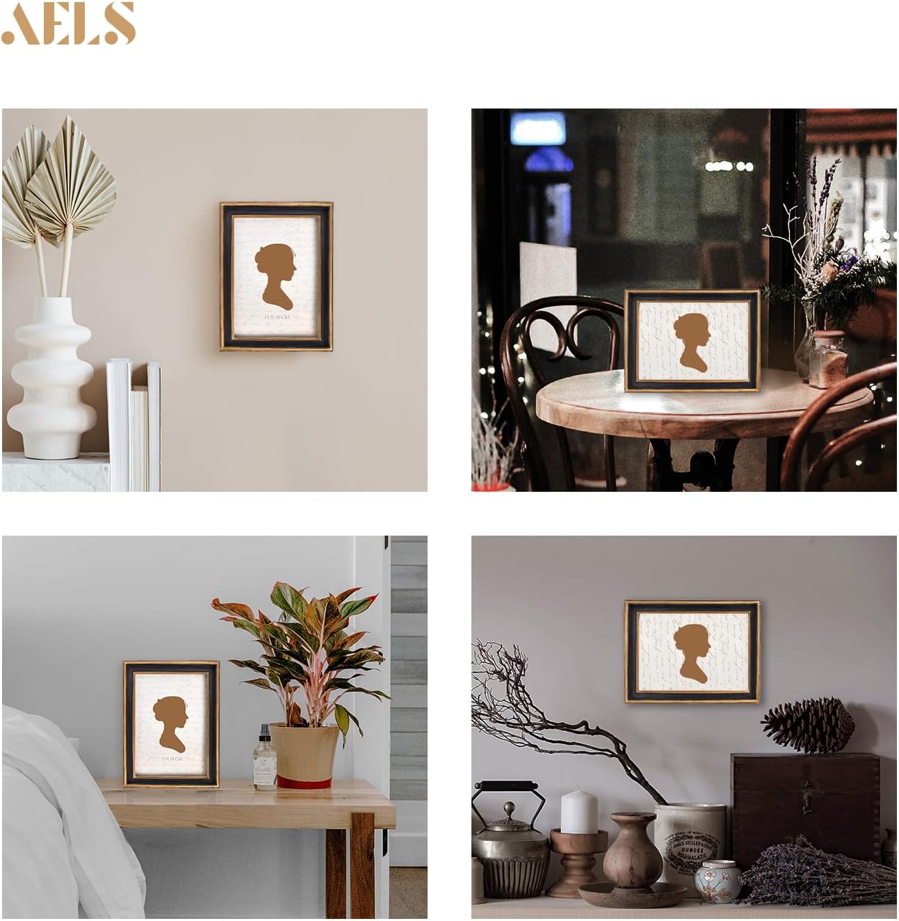 AELS 5x7 Inch Vintage Picture Frame, Elegant Antique Photo Frames with Glass Front, Photo Display