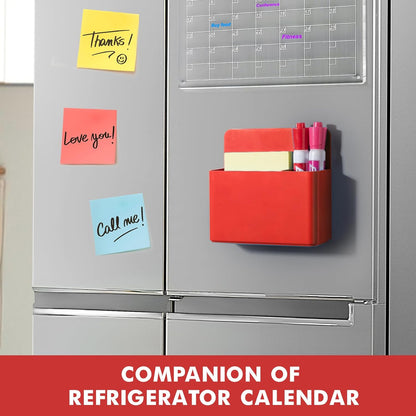 BEYGORM 2 Pack Plastics Magnetic Pen Holder for Refrigerator, Dry Erase Marker Holder for