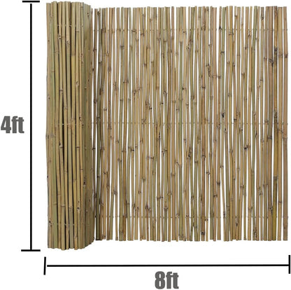 4Ft High x 8 Ft Long x 0.7In D Bamboo Fencing, Natural Bamboo Fence Rolls, Eco-Friendly Privacy