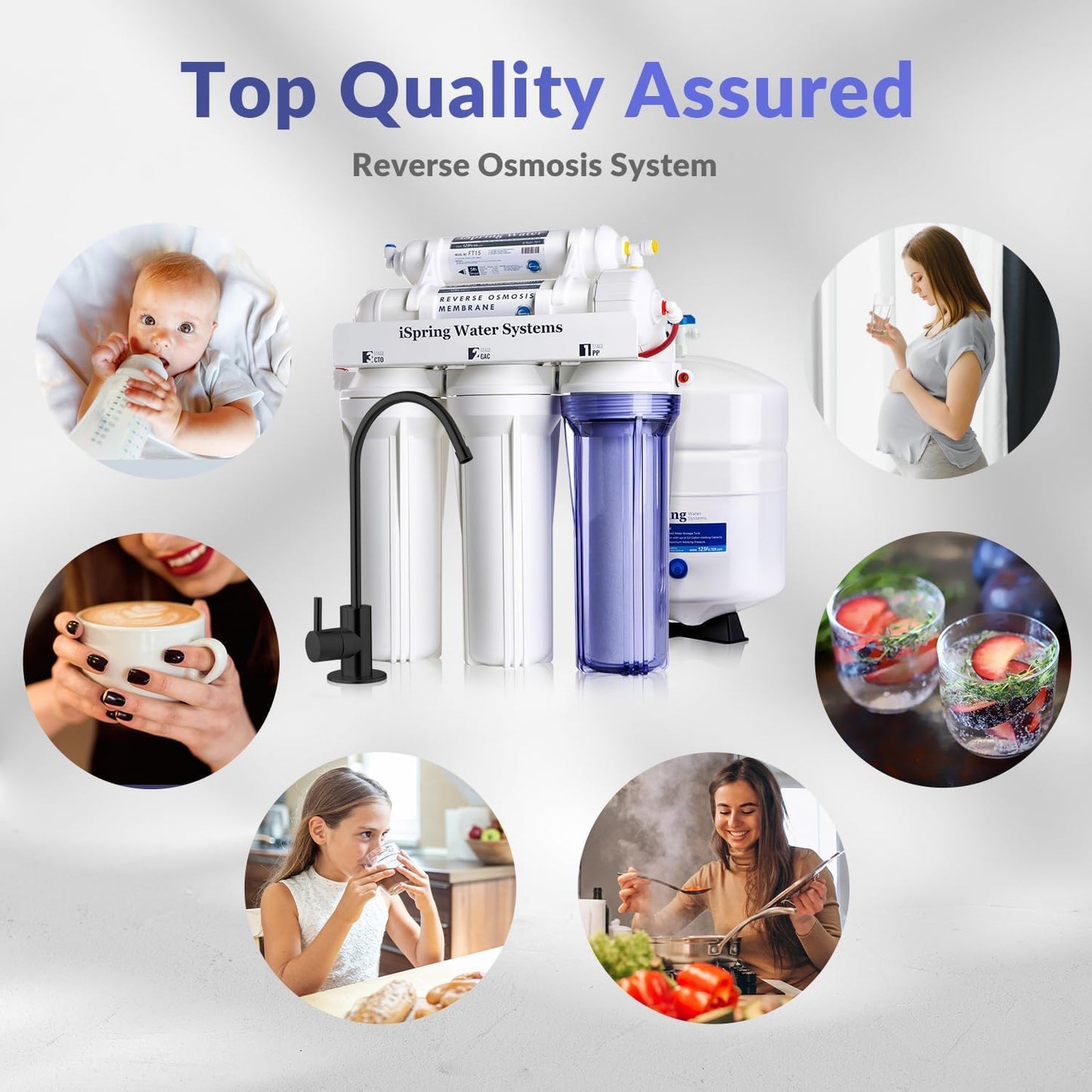 iSpring RCC7-BLK, NSF/ANSI 58 Certified, 5-Stage Reverse Osmosis System, RO Water Filter System