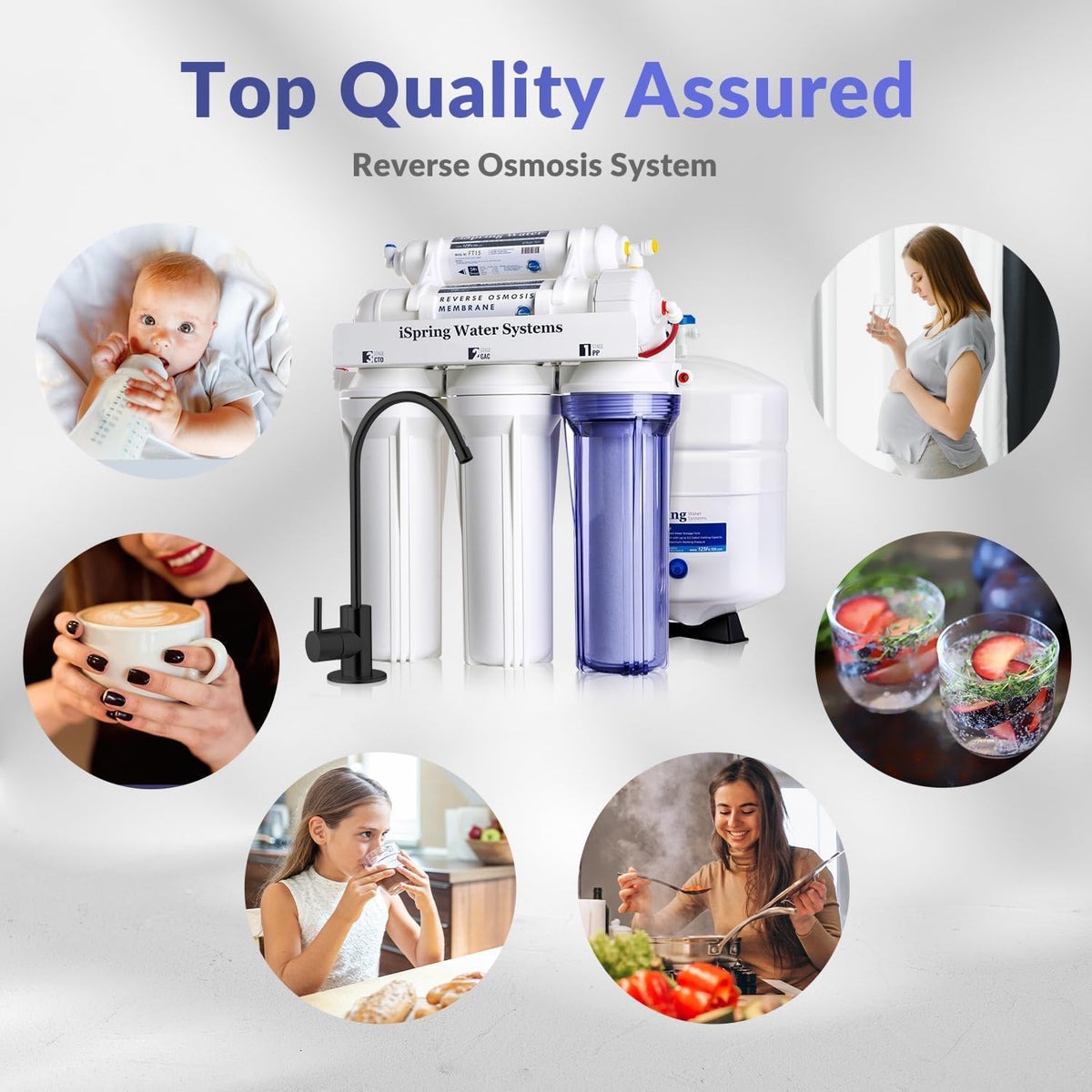 iSpring RCC7-BLK, NSF/ANSI 58 Certified, 5-Stage Reverse Osmosis System, RO Water Filter System