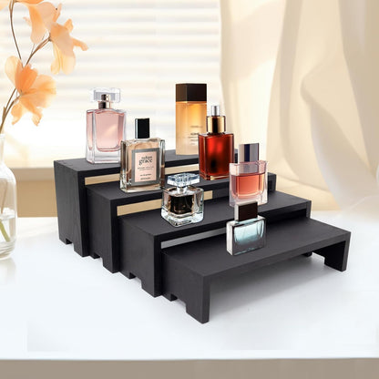 Large Display Wood Risers Wooden Stand 8 Tier Wood Racks Decorative Rectangular, 2 Set 8 Piece