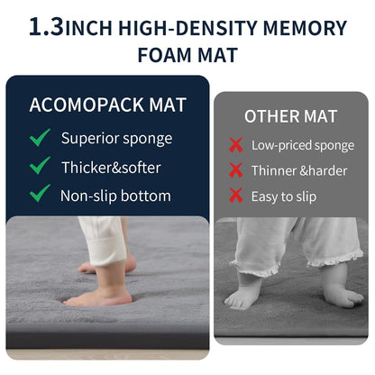 ACOMOPACK Baby Play Mat for Floor 1.3" Thick Memory Foam Play Mat 79"×157" Tummy Time Crawling with