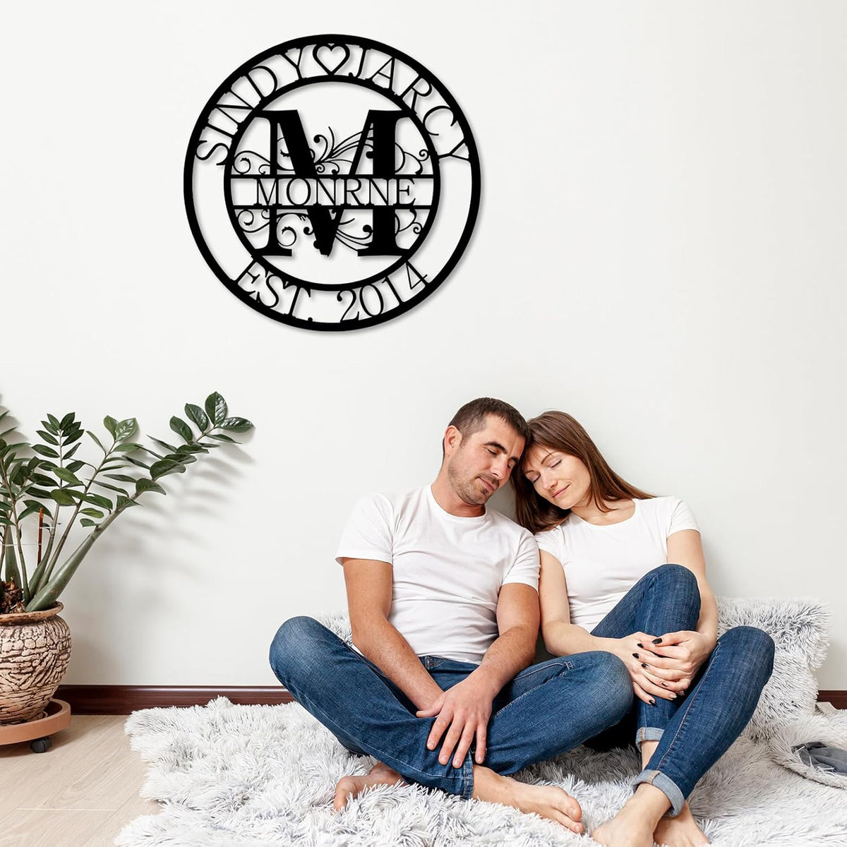 Custom Metal Sign | Personalized Family Name Sign | Monogram Wall Decor | Metal Name Sign| Split