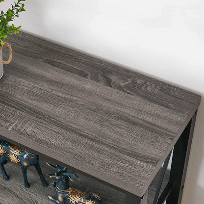 BON AUGURE Rustic Sofa Table Behind Couch, Industrial Console Tables for Entryway, 3 Tier Wood