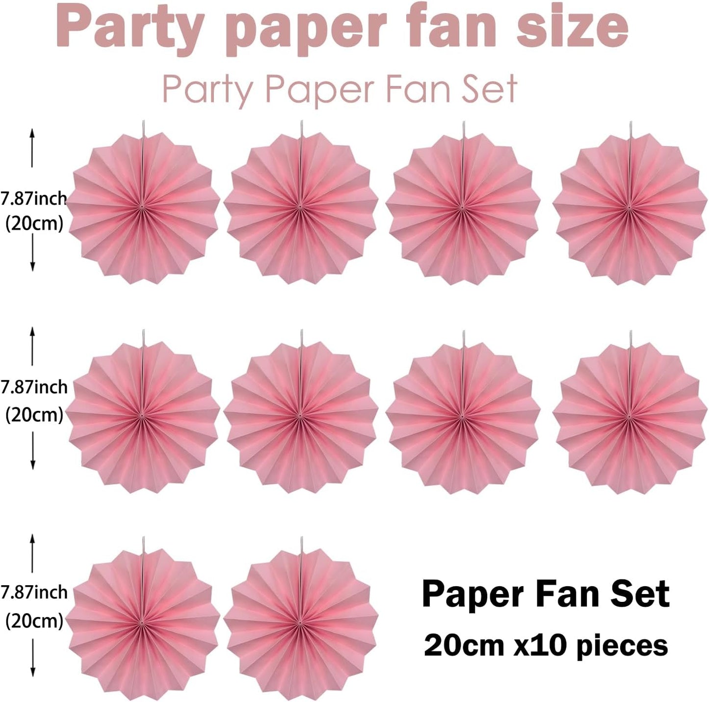 Pink Party Decorations,Pink Paper Decorations for Party,Baby Shower Decorations Party Paper Fans
