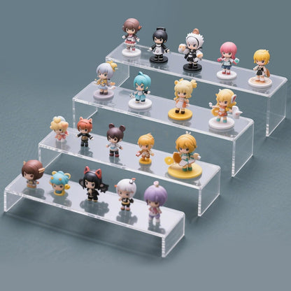 Acrylic Display Risers,12'' Large Display Stands, Thickened to 0.2''(5mm) Stackable Acrylic Shelves