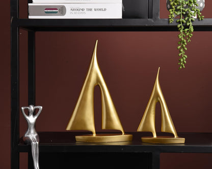 Modern Sculptures Home Decor, Gold Sailboat Decor Ornament, Boat Decorations Statue Decor, Art