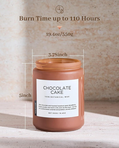 M&SENSE Chocolate Layer Cake Scent Candles, Large 19.4oz Natural Soy Wax 110 Hours Burn Time Clean