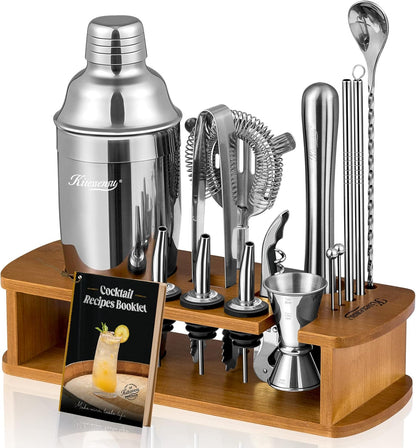 KITESSENSU Cocktail Shaker Set Bartender Kit with Stand | Bar Set Drink Mixer Set with All