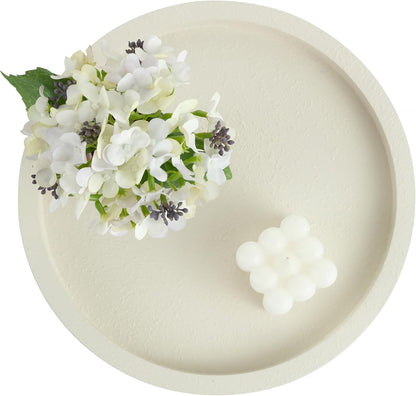 Hanobe Decorative Tray for Coffee Table: Round Ottoman Tray for Living Room 12" Modern Dining Table